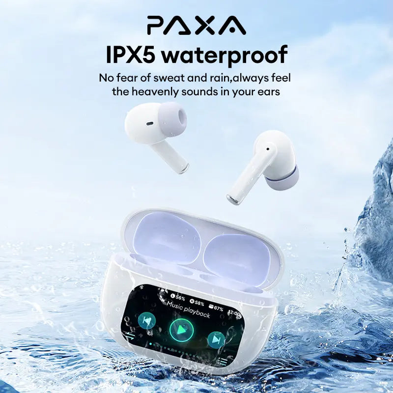 PAXA Aifriend Pro Intelligent Earphone with Full Color Touch Charging Case, Robust Bass Stereo Audio Headset, IPX5 Waterproof & Anti-Lost Search Function Earbuds